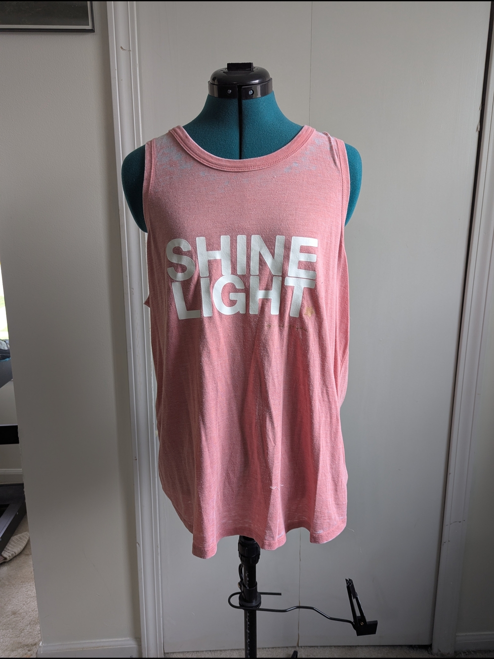 Shine Light Pink Graphic Muscle Tank